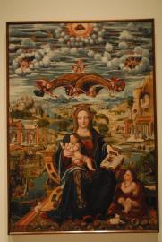 Museu Nacional d'Art de Catalunya:/Joan de Burgunya(?): Mare de Déu amb el Nen i sant joanet (1515 - 1525)/"Els enigmes del MNAC"/
