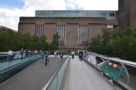 Tate Modern from Millennium Bridge/"See Great Art From Around The World"